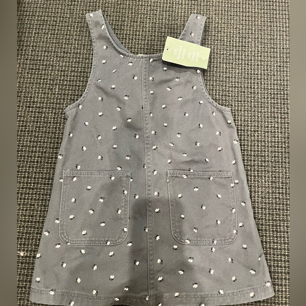 H&M Gray Sleeveless Dress with White Dots